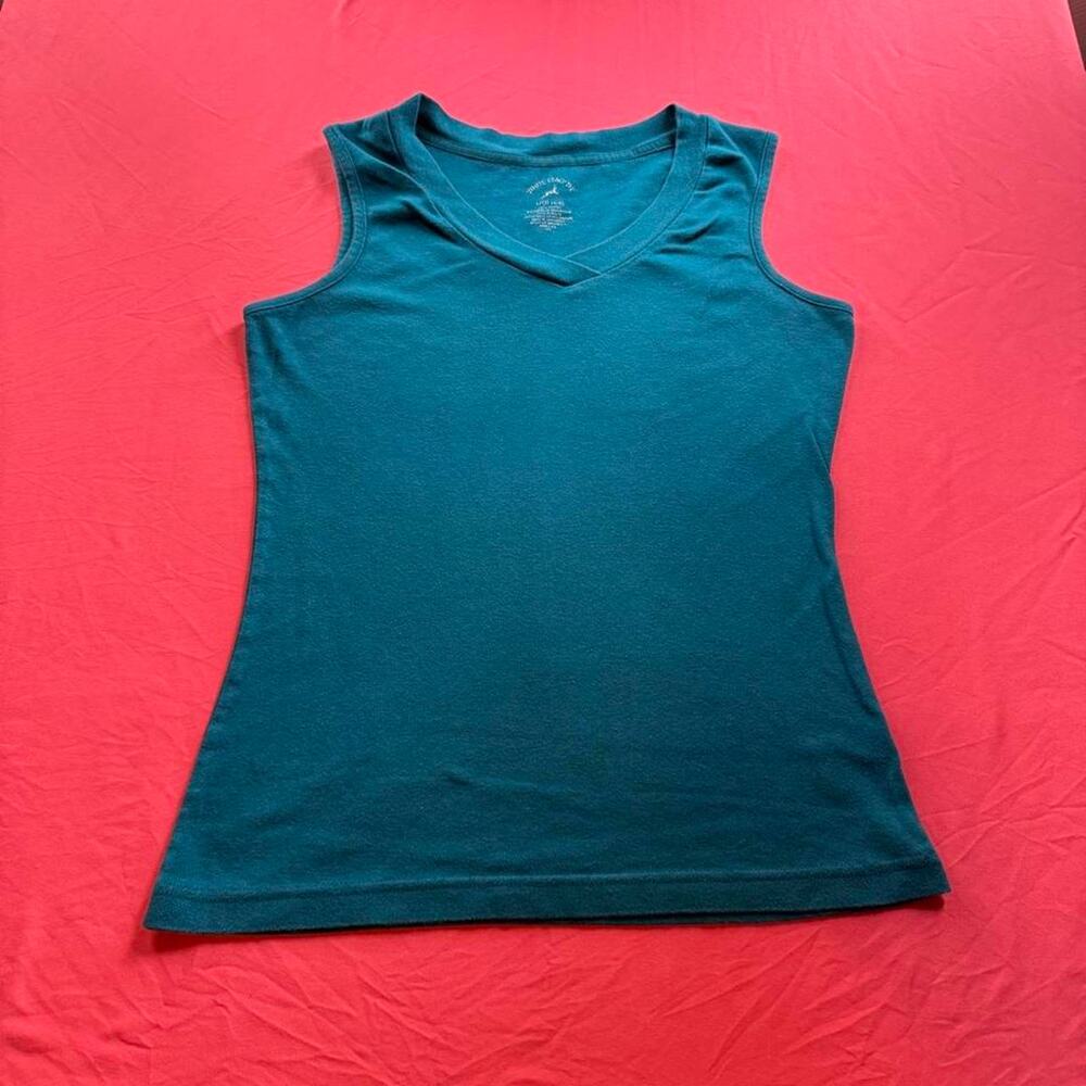 White Stag Teal Cotton Tank Top- Size S
